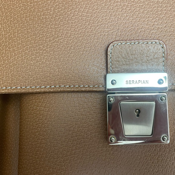 Brand new never used Serapian Milano Slim briefcase. Color Tobaco. - Picture 7 of 15
